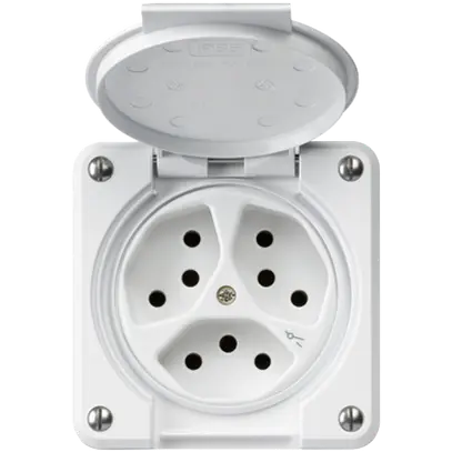 Prise ENC robusto 3×type 13/1 blanc pour combinaison 