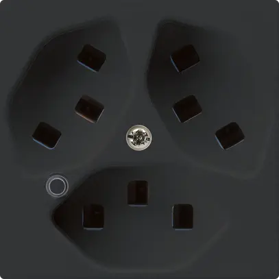 Prise Hager kallysto 3×T23 illuminé A noir 