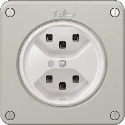 Presa NEVO, 2×T23, c.LED, grigio chiaro 