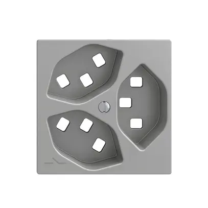 Kit de montage Feller EDIZIOdue, pour prise 3×T23 1×séparé, silver 