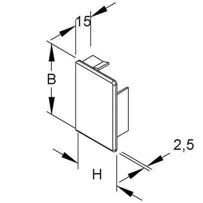 Piastra terminale HKL bianco puro per 40×62mm 