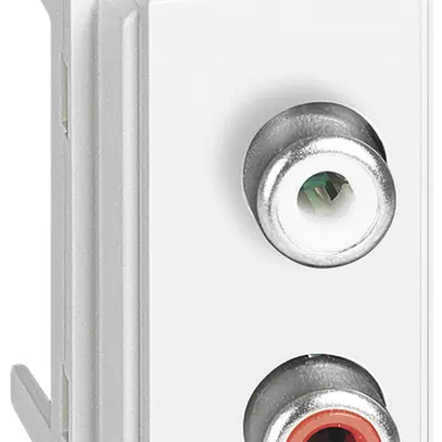Prise de raccordement audio Living Now 2×RCA rouge/blanc 1 module blanc 