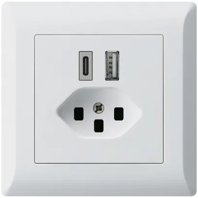 Presa di carica USB INC kallysto.line 18W PD 1×tipo A 1×tipo C T23 bianco 