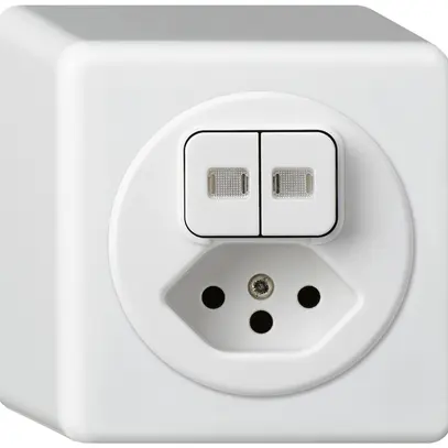 Combinazione luminosa AP basico 2×AR/1L+tipo 13 bianco 2 lenti 