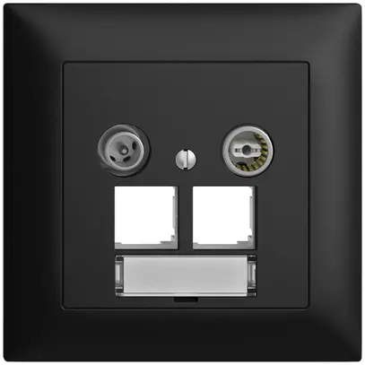 Presa multimedia ENC EDIZIOdue FMI EASYNET 11dB, p.2×RJ45 S-One, nero 