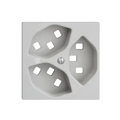 Kit frontal EDIZIOdue gris clair, 60×60mm 3×T23, lentille, 