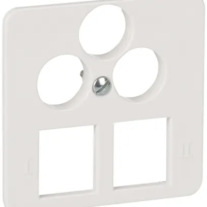 Placca frontale ATO ADV 3×coassiale + 2×RJ45 bianco 