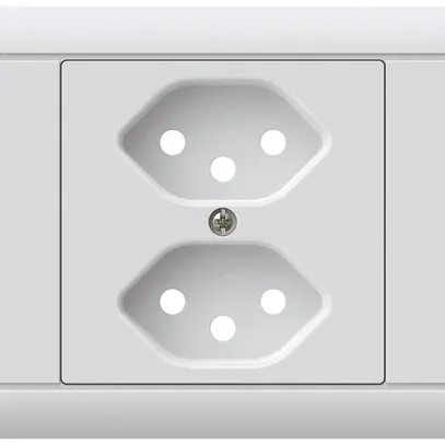 EB-Frontset kallysto für Einbausteckdose 2×Typ 13 Abdeckrahmen steckbar weiss 