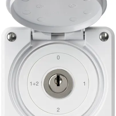 Interrupteur à clé ENC robusto IP55 avec clapet S1/1P blanc pour combinaison 