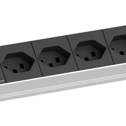 Presa multipla 19" BACHMANN 7×T23 3m con parasovratensione 1UA nero 