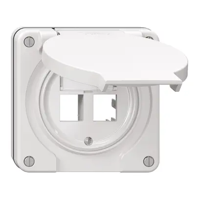 Kit di montaggio NUP Feller freenet, per uscita diritta, doppio, bianco 