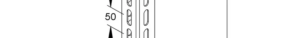 Supporto per soffitto 50×50mm L=300mm zincato a caldo a immersione 