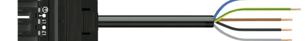 Cavo di raccordo MIDI 5×1.5mm² 16A 400V 2m cod.A spina-libera nero Cca 