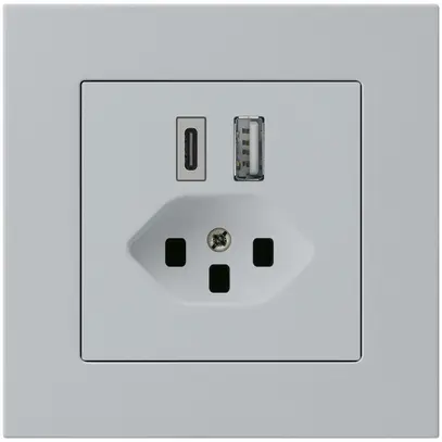 Presa di carica USB INC kallysto.pro 18W PD 1×tipo A 1×tipo C T23 grigio chiaro 