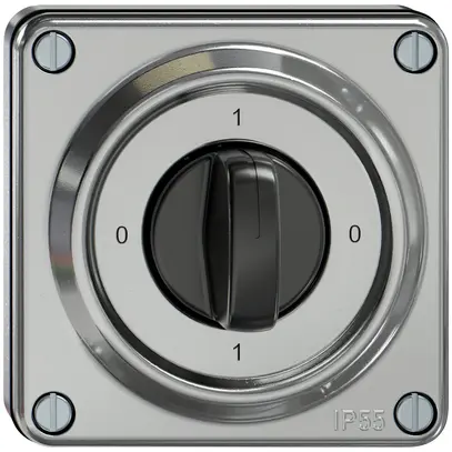 Interrupteur rotatif ENC ELEMENT SNAPFIX® 1P 16A 400V 0-1-0-1 alu 