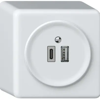 Presa di carica USB AP origin 1×USB-A 1×USB-C 3000mA 5V bianco 