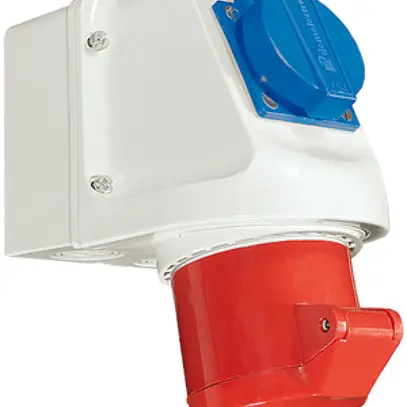 Prise AP CEEtyp 5L 16A 6h mini-combi, type 23, IP44 
