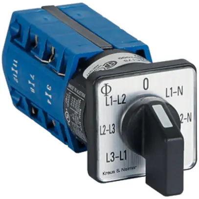 EB-Voltmeter-Umschalter K&N CG4.A007.E, 20A/400V 3L 30×30mm 