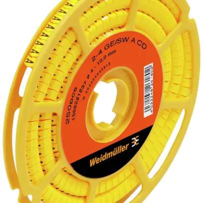 Marqueur de conducteur Weidmüller CLI C CD p.Ø4…10mm 4×7mm impression: R, jaune 