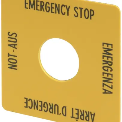 Placchetta indicatrice ETN RMQ EMERGENZA: D/E/F/I, giallo 