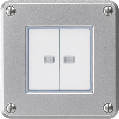 Contatto pulsante INC robusto IP55 2×1P alluminio 2×illuminato per combinazione 