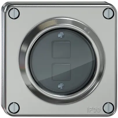 UP-Taster KNX RGB ELEMENT 2 Tasten mit LED IP55 aluminium 