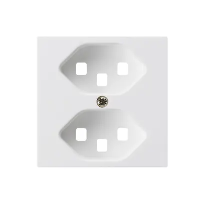 Placca frontale kallysto 2×T23 60×60mm bianco per presa 2×T23 