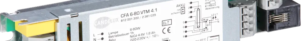 Élément de secours pour lf 4-broches, 6…80W, T5/T8, autotest 
