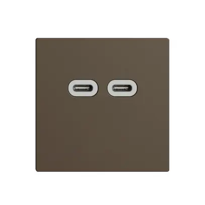 Presa USB 18W 2×tipo C Feller EDIZIOdue F 230V 3600mA coffee 