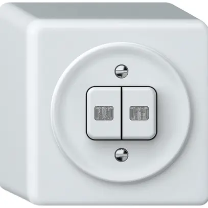 Interruttore a pulsante luminoso AP origin sch 1 (3+3) 2×LED 88×88×54mm bianco 