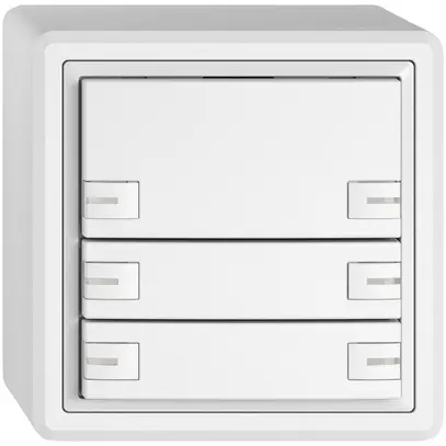 Poussoir KNX RGB AP EDIZIO.liv SNAPFIX® capteur temp.RGB-LED 6× comm.1T bc 