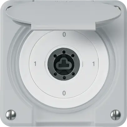 Interrupteur à clé ENC robusto IP55 avec clapet sans cylindre S0/3P gris p.combi 