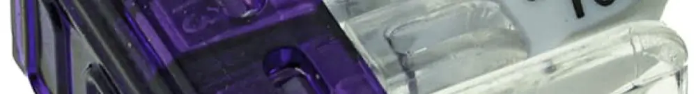 Morsetto di connessione Woertz 3P 0.2…2.5mm² leve di azionamento viola traspare. 