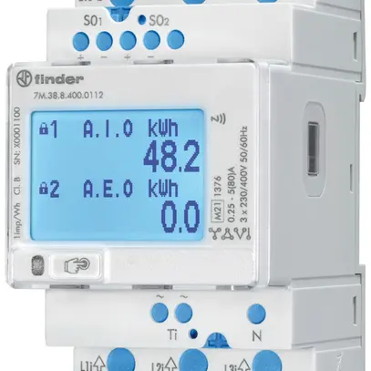 Compteur d'énergie AMD FINDER 7M.38 3LN directe 80A électrique S0 MID-EU 