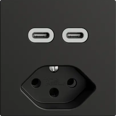 Presa USB 2×tipo C + tipo 13 Feller EDIZIOdue F 230V 3000mA nero 