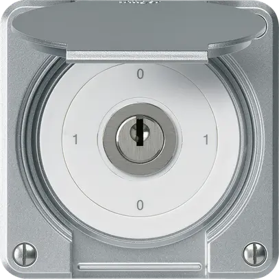Interruttore a chiave INC robusto IP55 con copertura S0/2P alluminio p.combi 