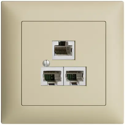 Scatola INC 3×RJ45/s 4P sep. EDIZIOdue R&M swissline vanille 