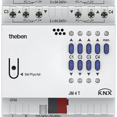 Attuatore di persiana AMD Theben JM 4 T KNX, 4-volte 6A, 4UM 