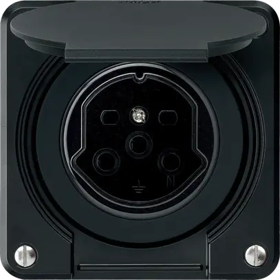 Presa INC robusto tipo 15 nero per combinazione 