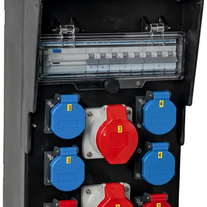 Distributore di corrente DEM DB20855 40A 1×FI 4×LS 4×T23 2×T25 2×T75 