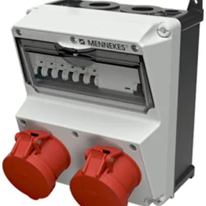 Distributore di corrente Mennekes Amaxx 2×CEE32 1×FI/LS 63A 30mA IP44 