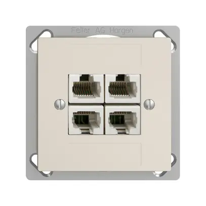 Prise INC 4×RJ45/u 4P sép.EDIZIOdue crema ITplus 