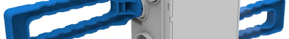 Boîtier ENC Spotbox UP2, 2×1, avec 2 ailettes clip M20, gris 