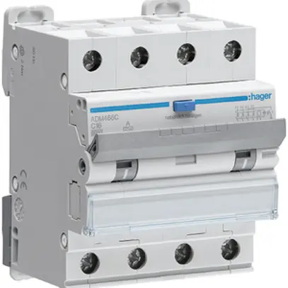 Disgiuntore differenziale Hager RCBO 4P 400V car.C 16A 0.03A tipo A 6kA 4UM 