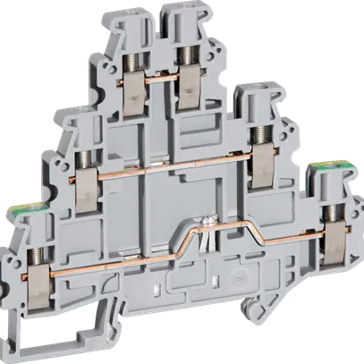 Morsetto a 3 piani PE/L/L CLIPLINE 0.14…4mm² grigio 