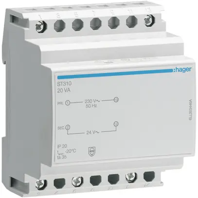 Transformateur de sécurité AMD Hager 20W 24V 0.834A 4UM 