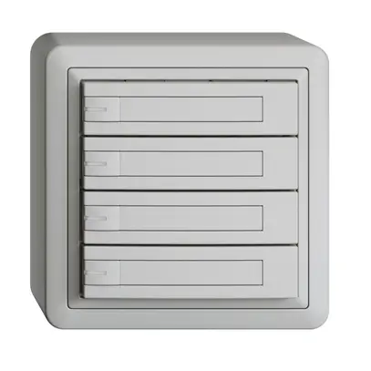 Poussoir KNX RGB AP EDUE, 250mW, a.LED RGB, a.papier, 4×poussoir, 1×touche, grc 