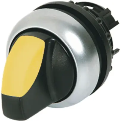 Manette rotative lum.ETN RMQ 3 pos. à rappel noir/jaune, an.chr 