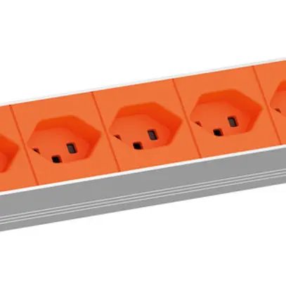 Steckdosenleiste 19" BACHMANN 8×T23 3m 1HE orange 