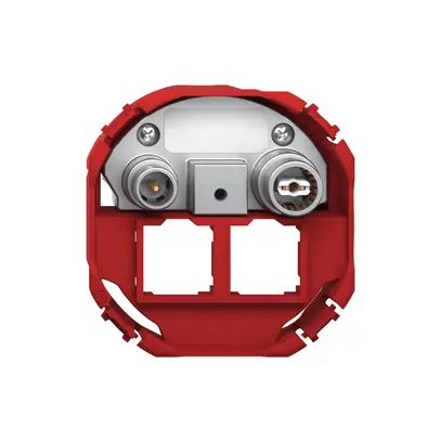 Prise multimédia TV-R Feller SNAPFIX® EASYNET p.2×RJ45 S-One 15dB 